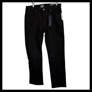 NWT Lazer Mens Straight Fit Jeans Black Rinse Stretch Denim 34x32 ML83596 NWT